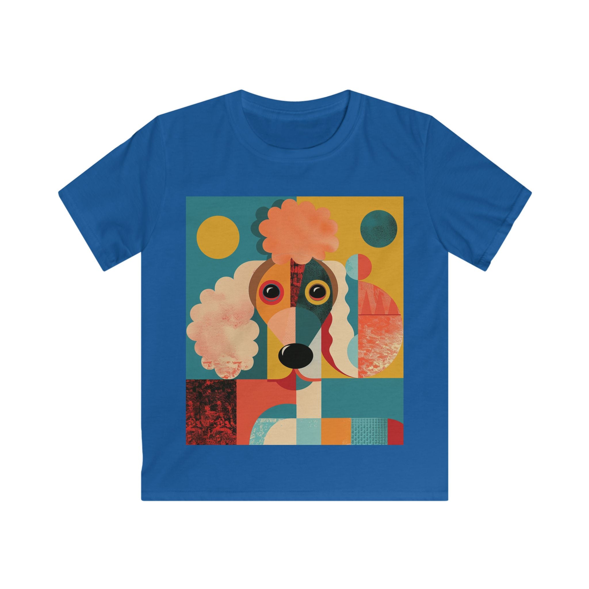 “PoodlePicasso” – Kids’ Geometric Poodle Art Tee