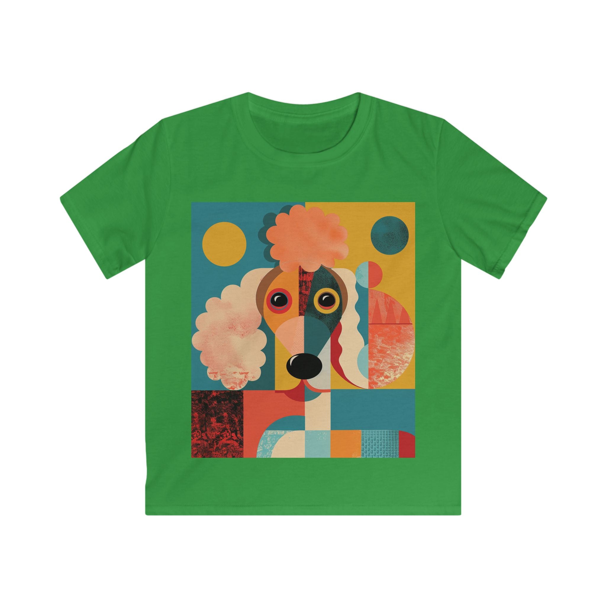“PoodlePicasso” – Kids’ Geometric Poodle Art Tee