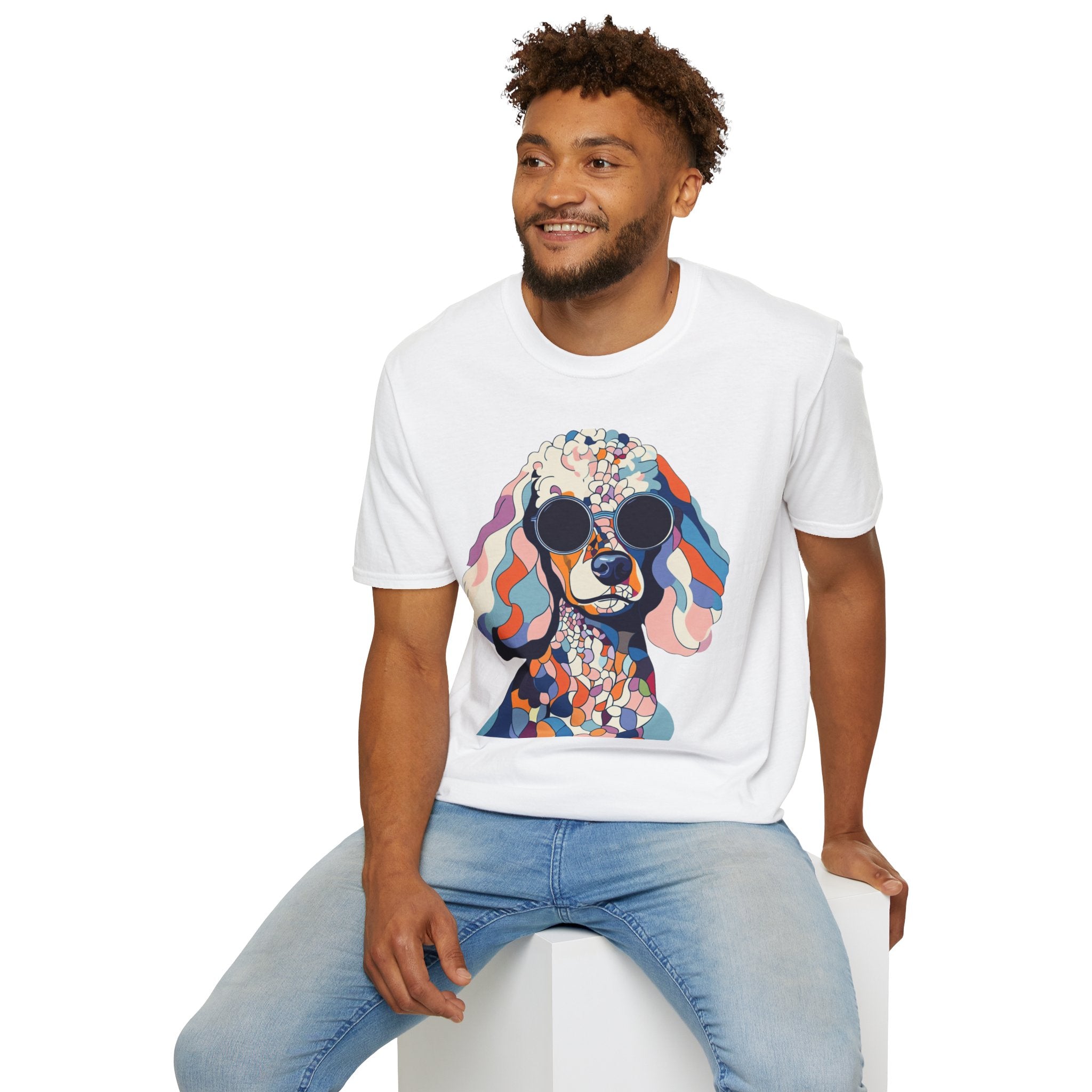 Colorful Dog Art Unisex T-Shirt, Pet Lover Gift, Unique Graphic Tee, Cute Dog Apparel, Fun Casual Wear, Dog Mom Shirt