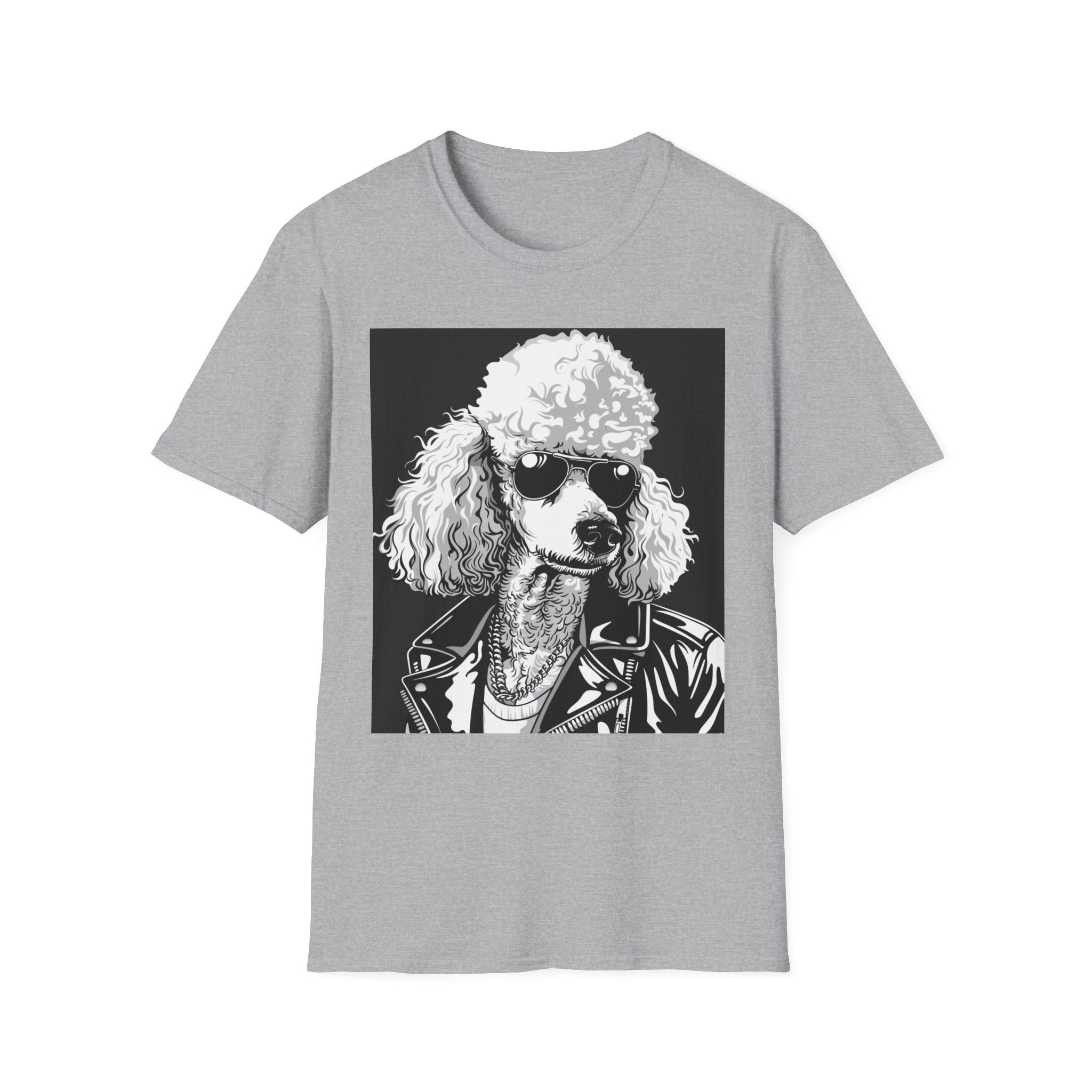Poodle Rocker T-Shirt | Unisex Tee, Dog Lover Gift, Vintage Style Shirt, Music Festival Wear, Funny Animal Shirt