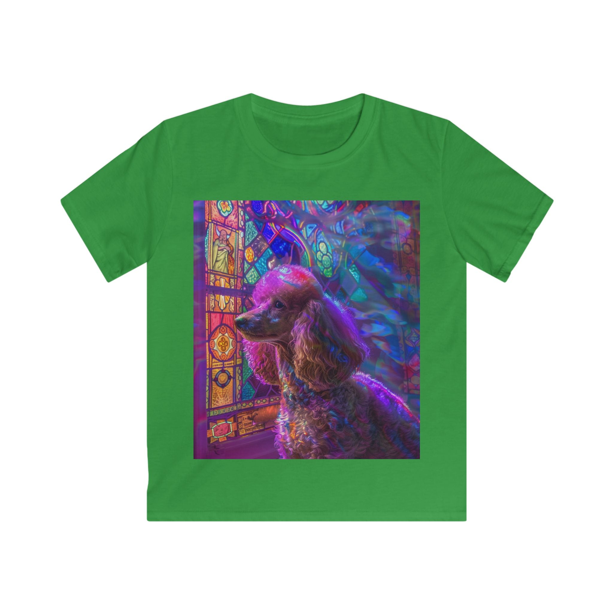 “Saint Poodle” – Kids’ Stained Glass Poodle Tee