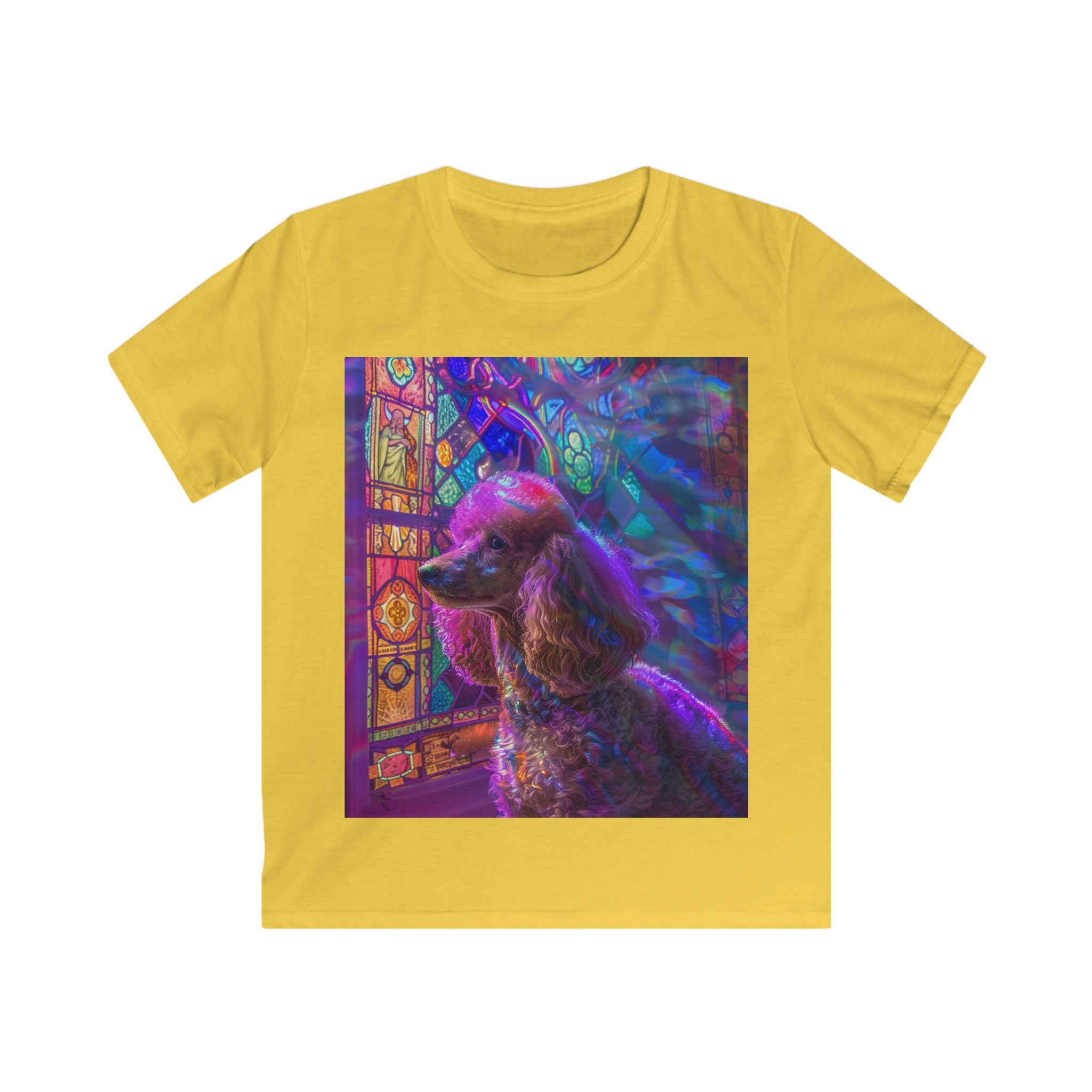 “Saint Poodle” – Kids’ Stained Glass Poodle Tee
