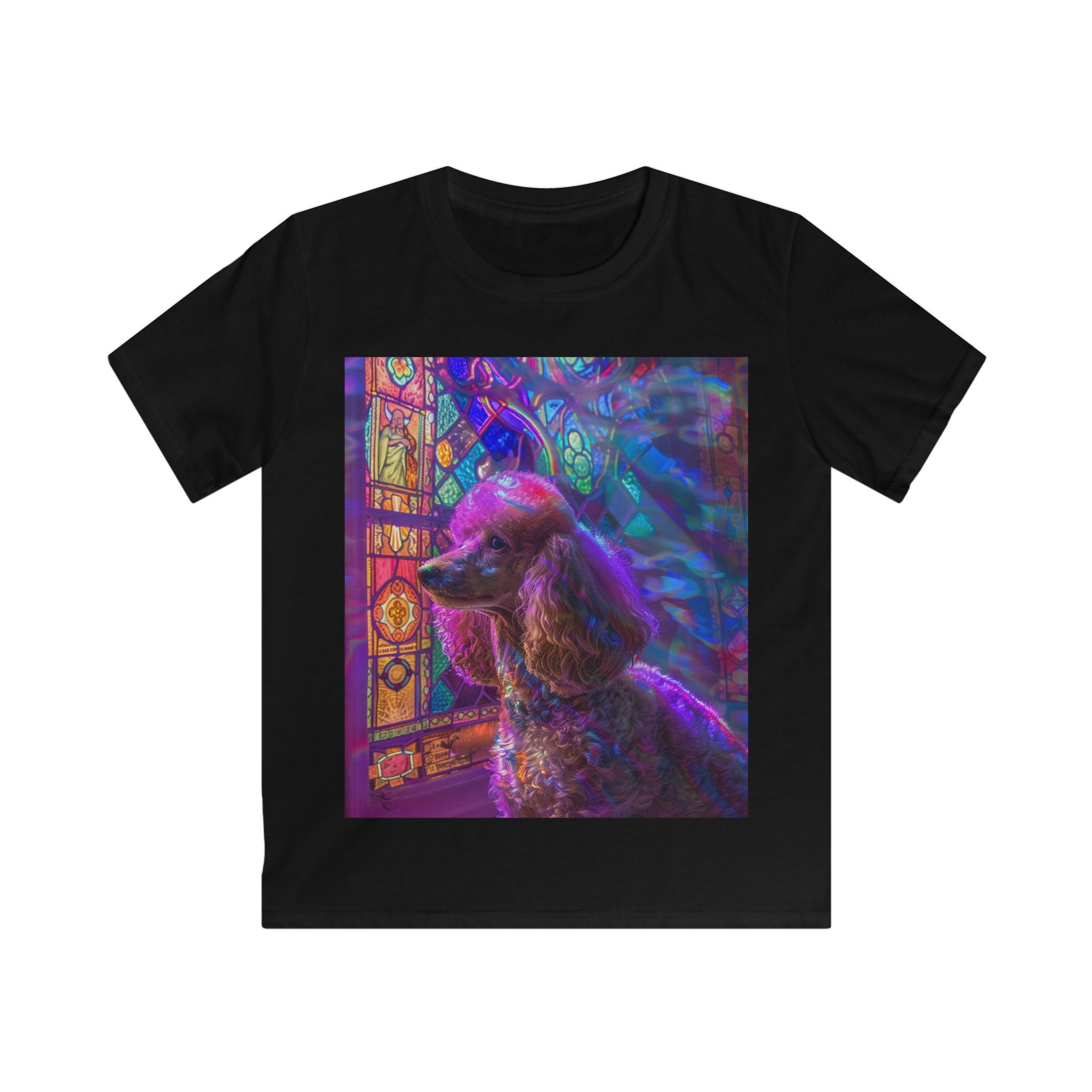 “Saint Poodle” – Kids’ Stained Glass Poodle Tee