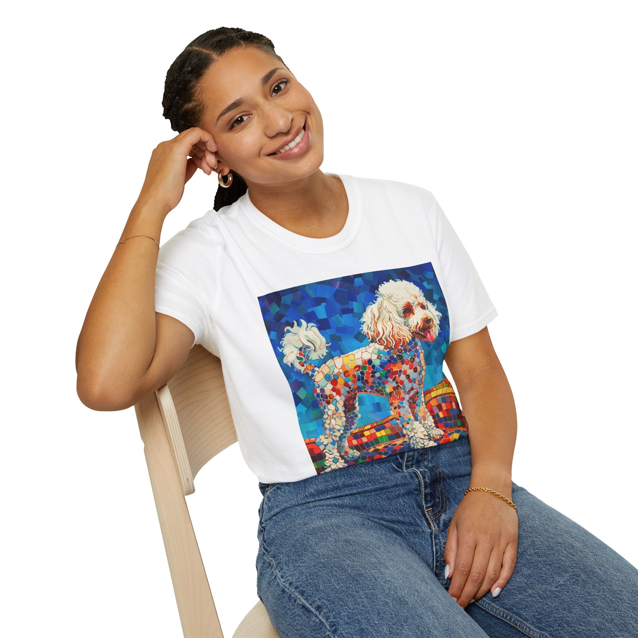 “Gaudí’s Good Boy” Mosaic Joy Tee – Unisex Softstyle Brights