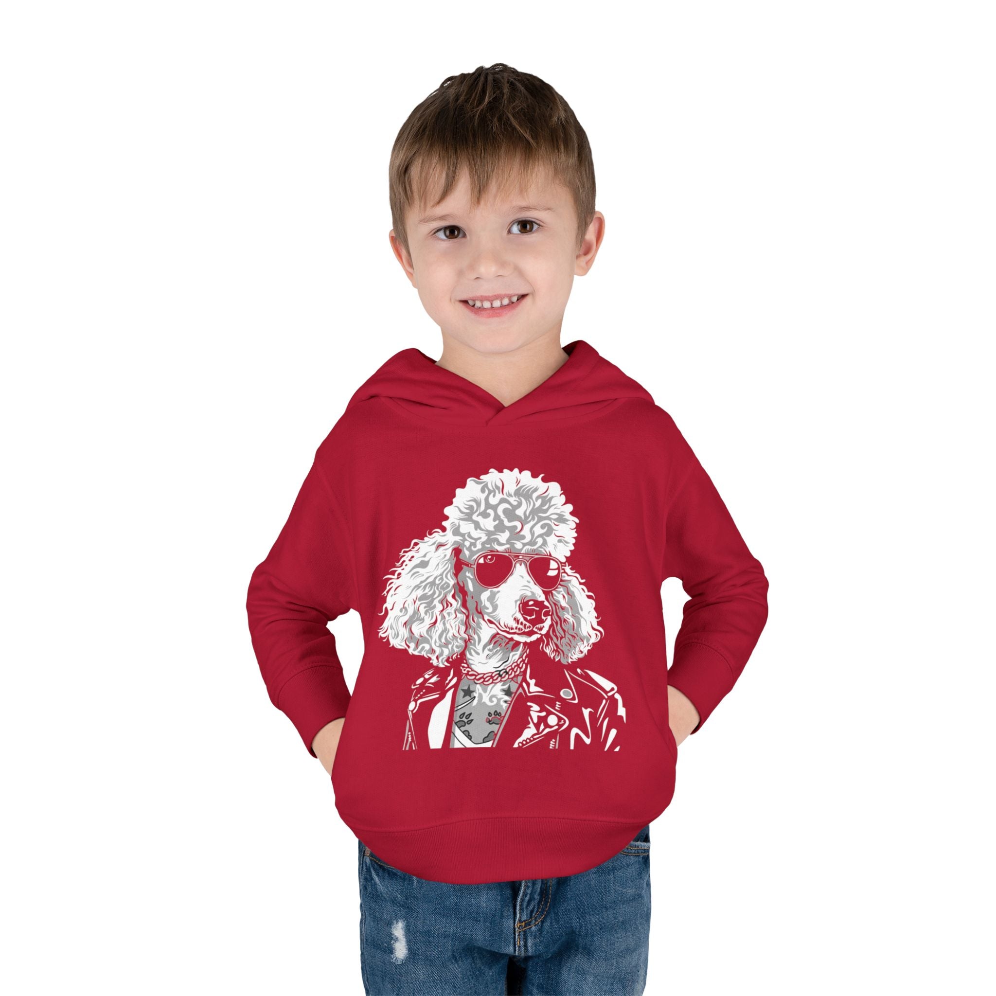 Adorable Toddler Pullover Fleece Hoodie – Cozy Cartoon Dog Hoodie | Cute Gift for Toddlers | Poodleface Original