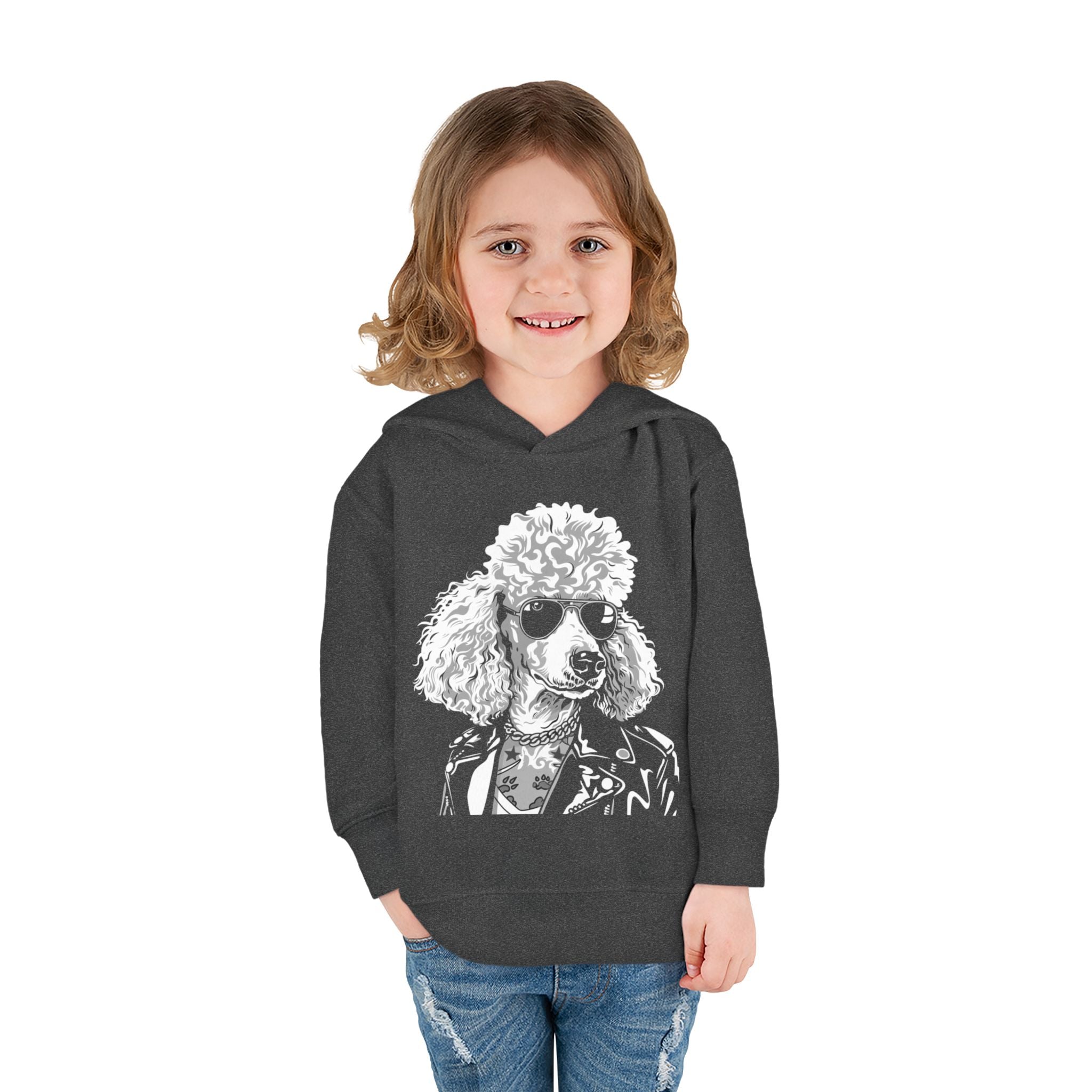 Adorable Toddler Pullover Fleece Hoodie – Cozy Cartoon Dog Hoodie | Cute Gift for Toddlers | Poodleface Original