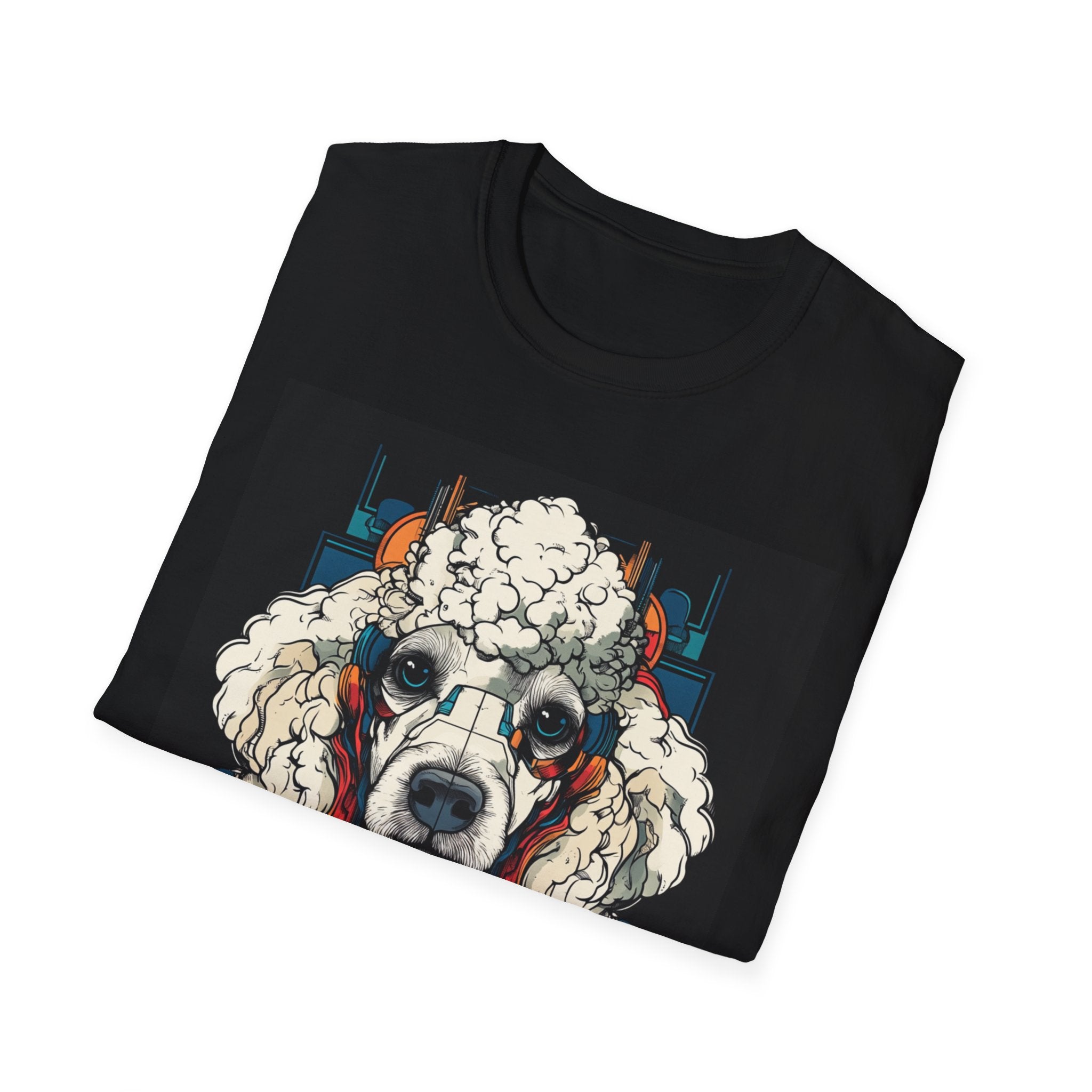 Artistic Poodle Graphic T-Shirt, Dog Lover Gift, Pet Owner Apparel, Unique Animal Lover Tee, Cute Animal Graphic Tee