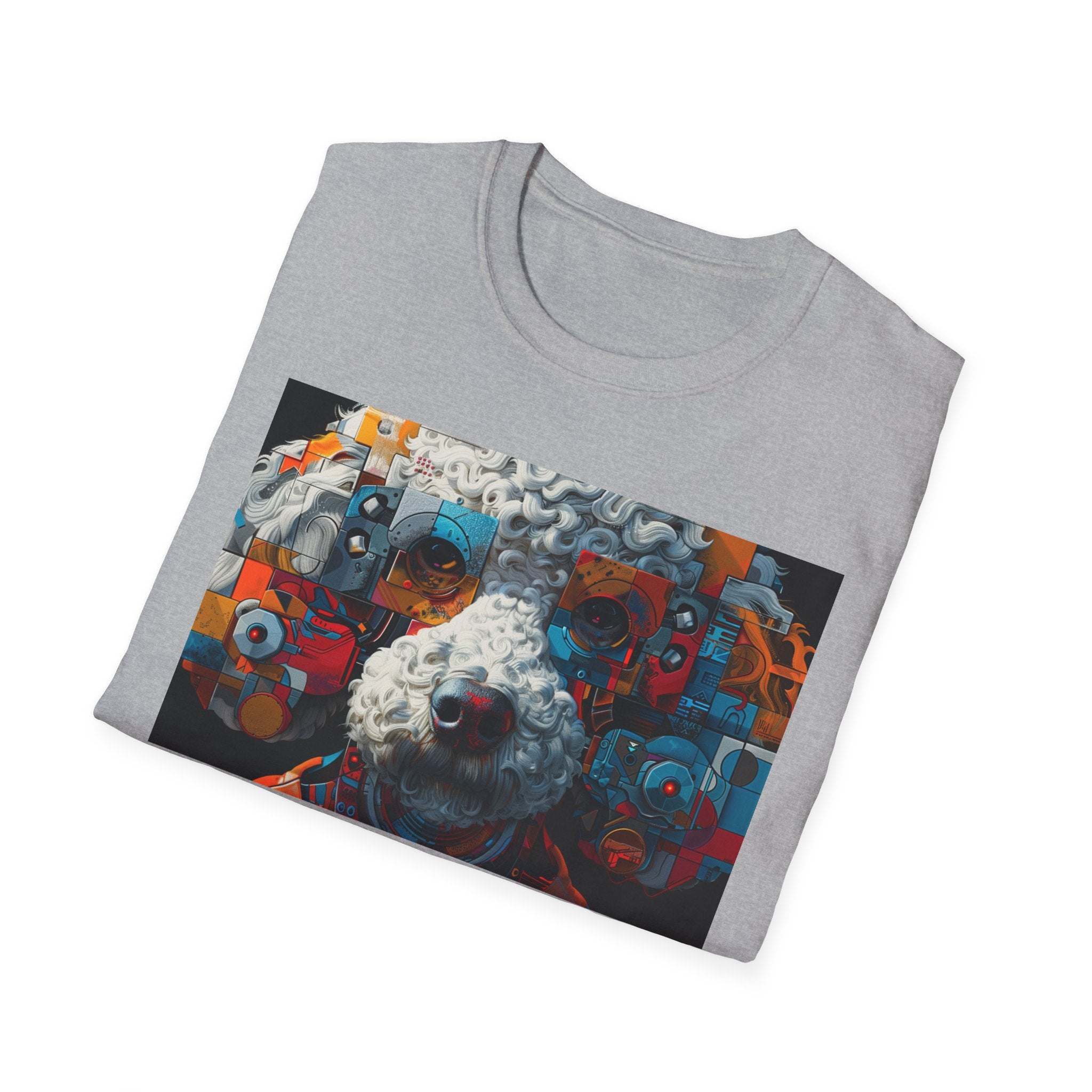 Vibrant Artistic Dog Print T-Shirt | Unisex Softstyle Tee | Pet Lover Gift, Unique Design Shirt, Colorful Fashion, Casual Wear, Animal [...]