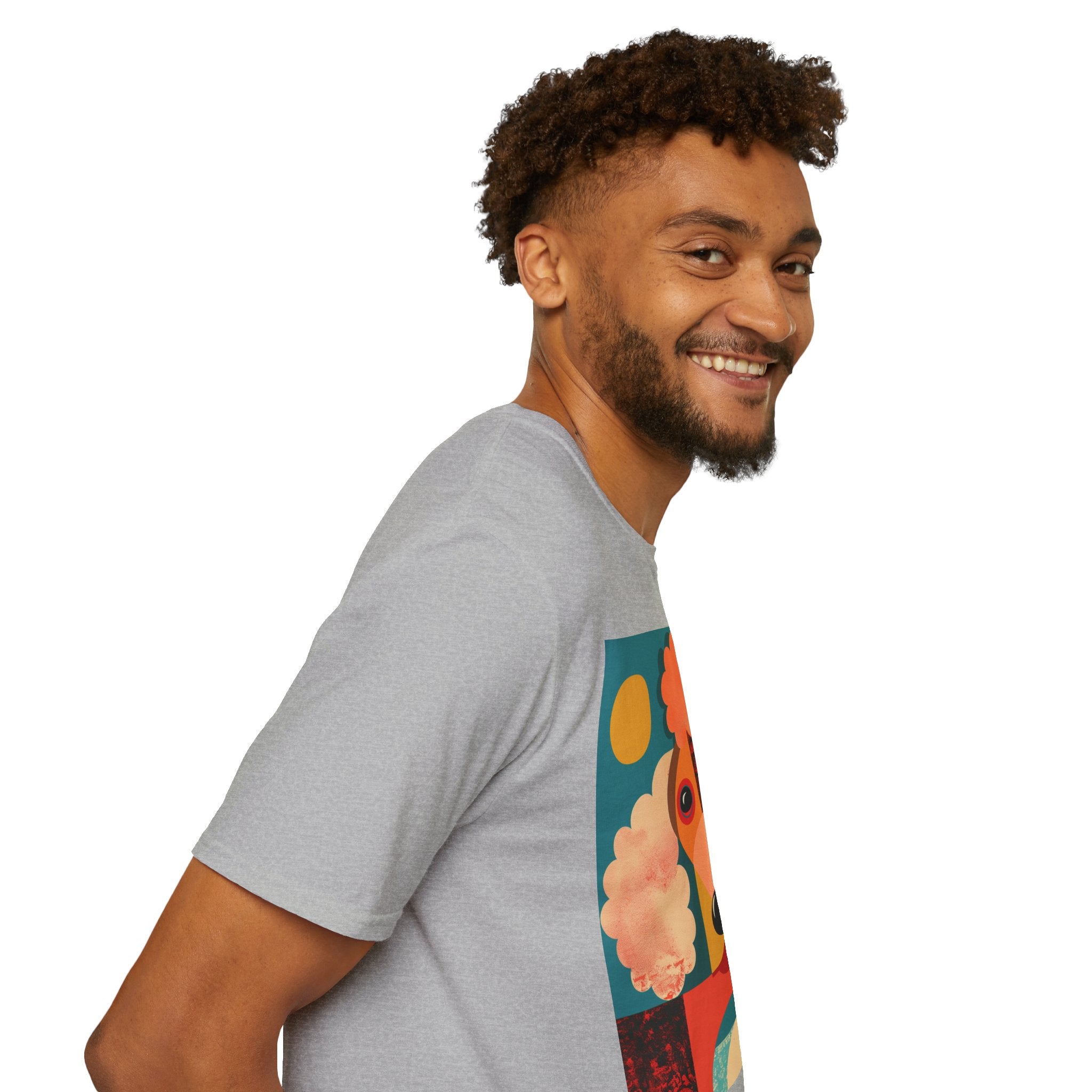 Colorful Dog Art Unisex Softstyle T-Shirt | Pet Lover Gift, Artistic Tee, Casual Wear, Birthday Gift, Unique Dog Design
