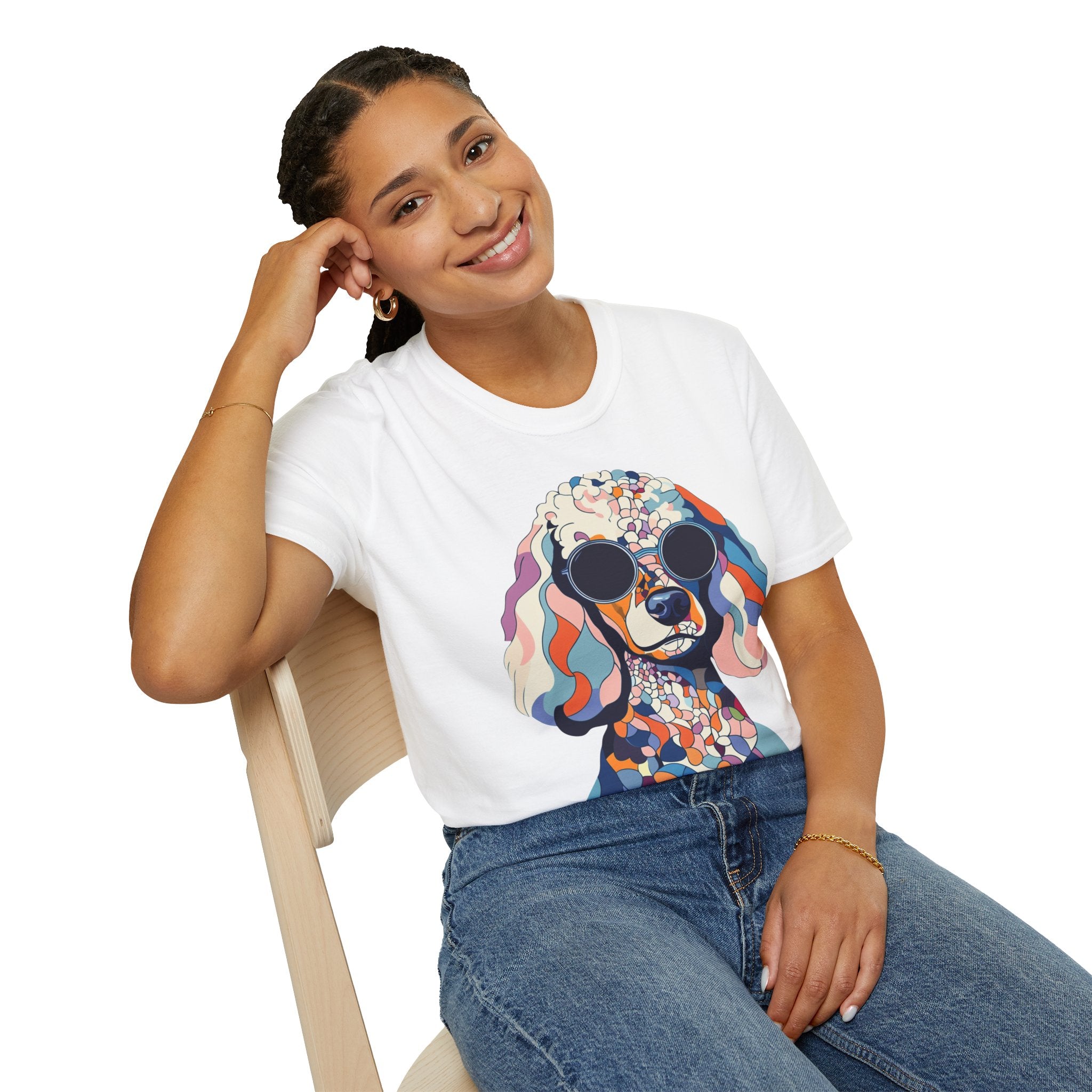 Colorful Dog Art Unisex T-Shirt, Pet Lover Gift, Unique Graphic Tee, Cute Dog Apparel, Fun Casual Wear, Dog Mom Shirt