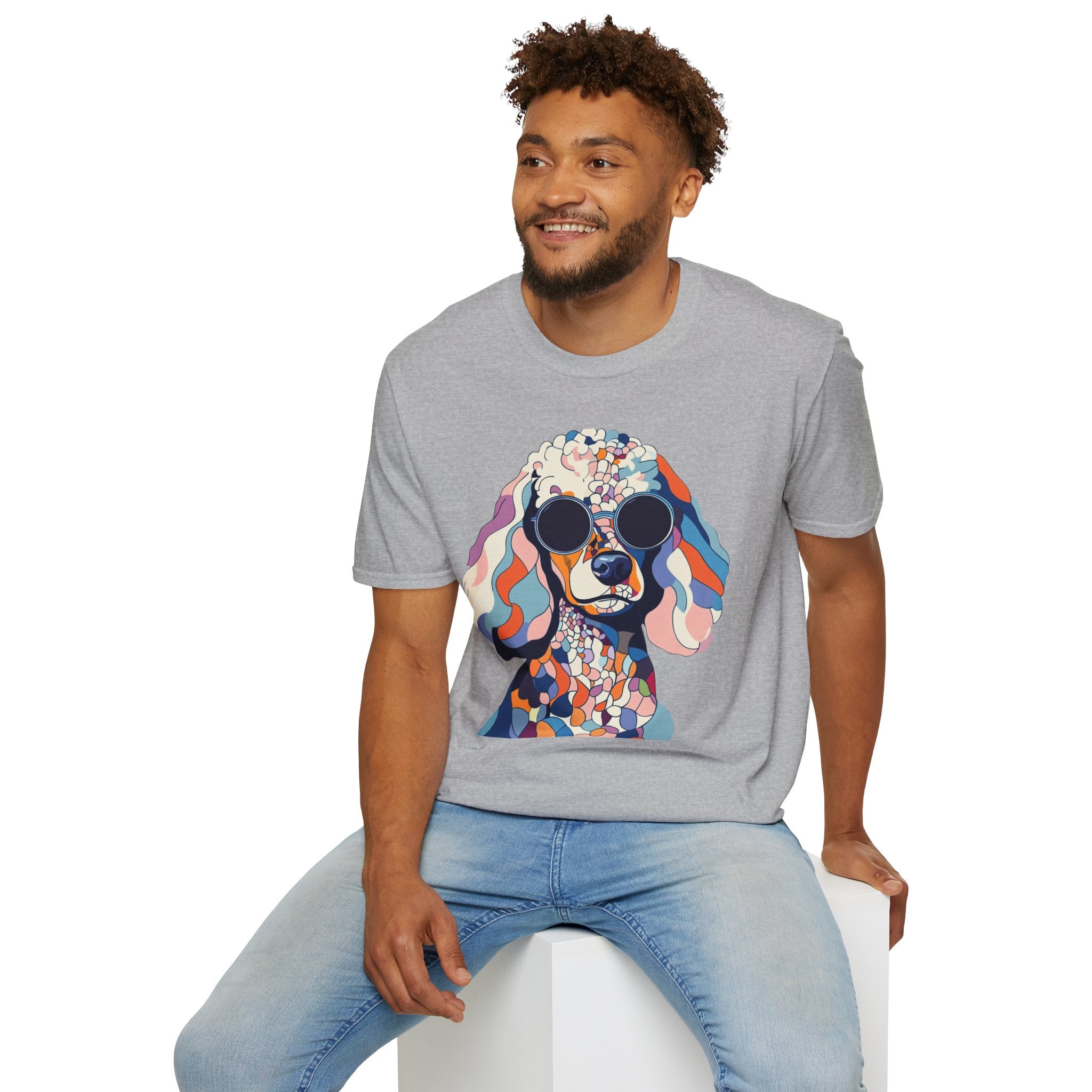 Colorful Dog Art Unisex T-Shirt, Pet Lover Gift, Unique Graphic Tee, Cute Dog Apparel, Fun Casual Wear, Dog Mom Shirt