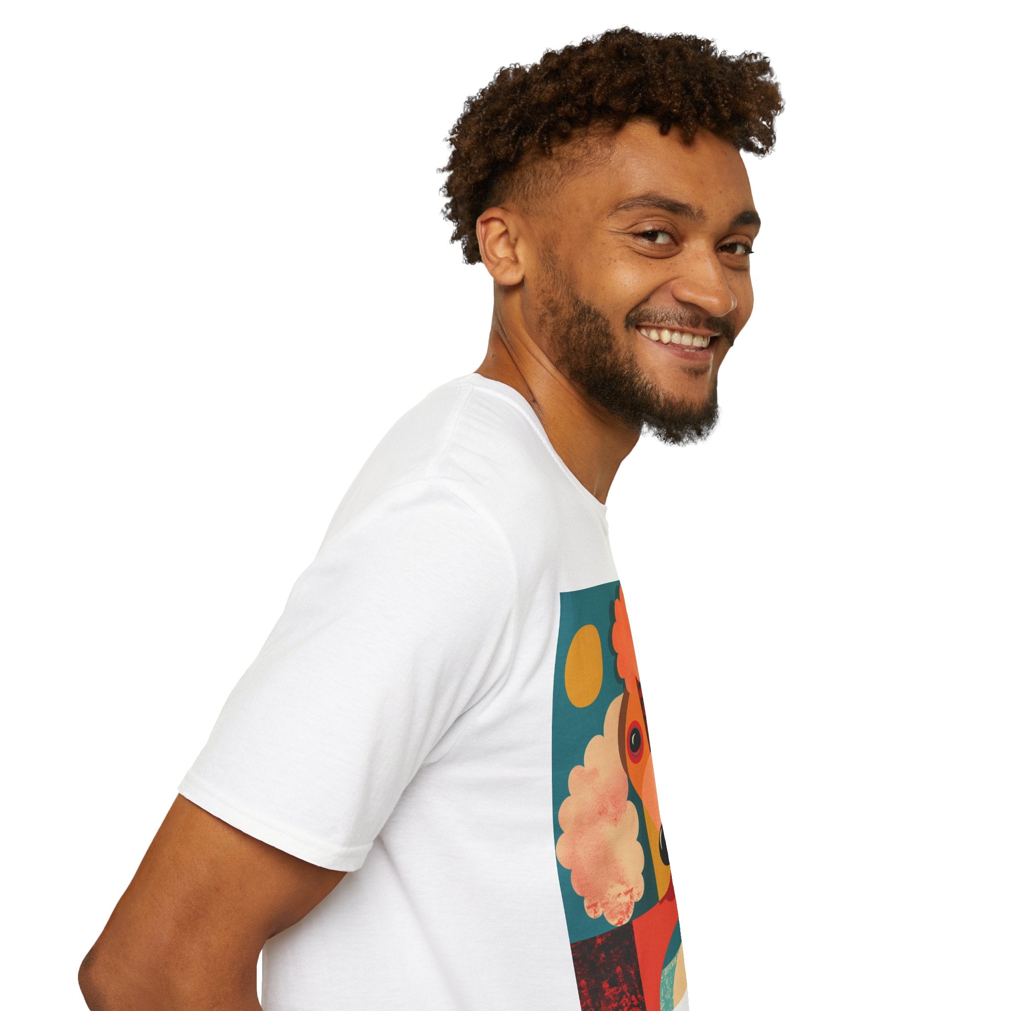 Colorful Dog Art Unisex Softstyle T-Shirt | Pet Lover Gift, Artistic Tee, Casual Wear, Birthday Gift, Unique Dog Design
