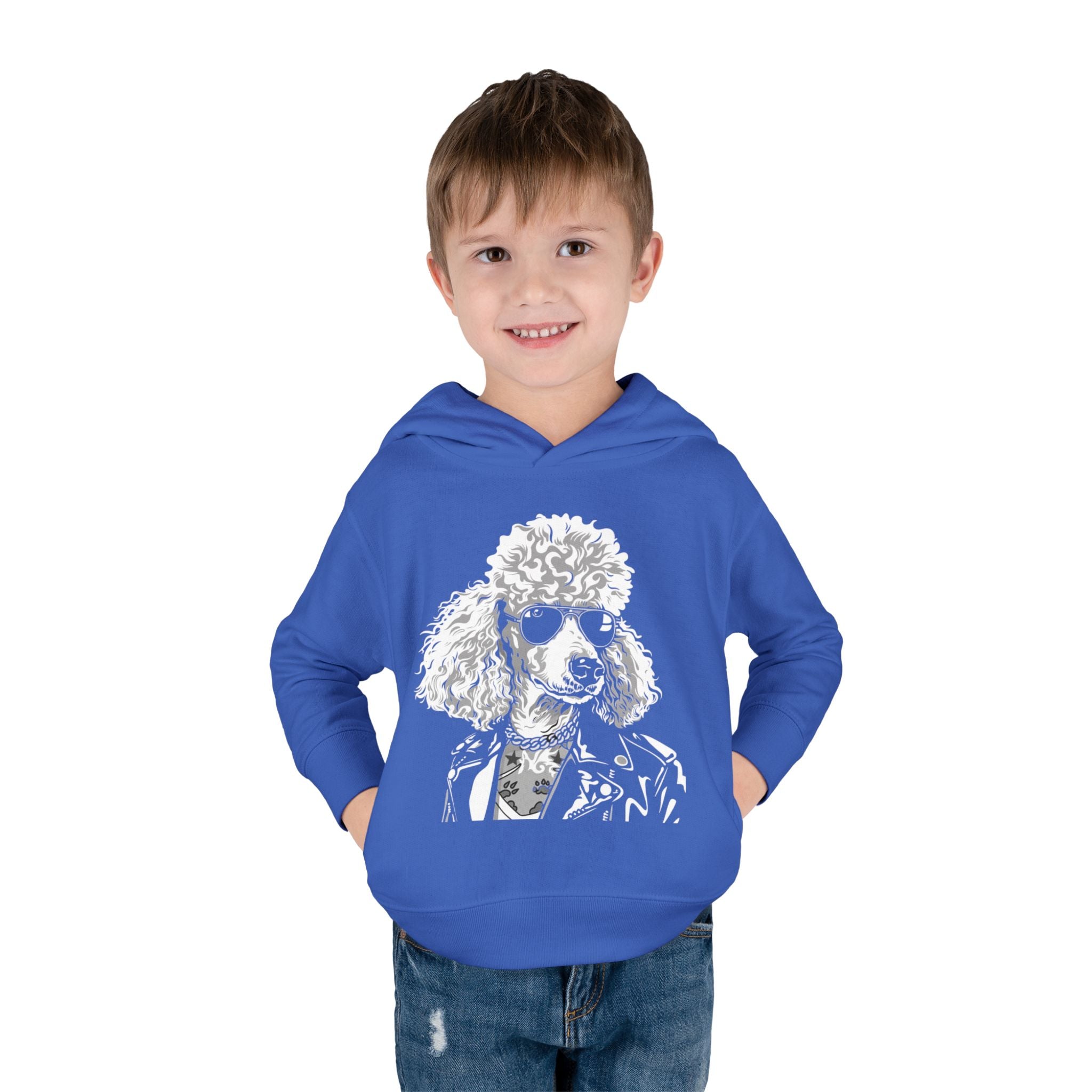 Adorable Toddler Pullover Fleece Hoodie – Cozy Cartoon Dog Hoodie | Cute Gift for Toddlers | Poodleface Original