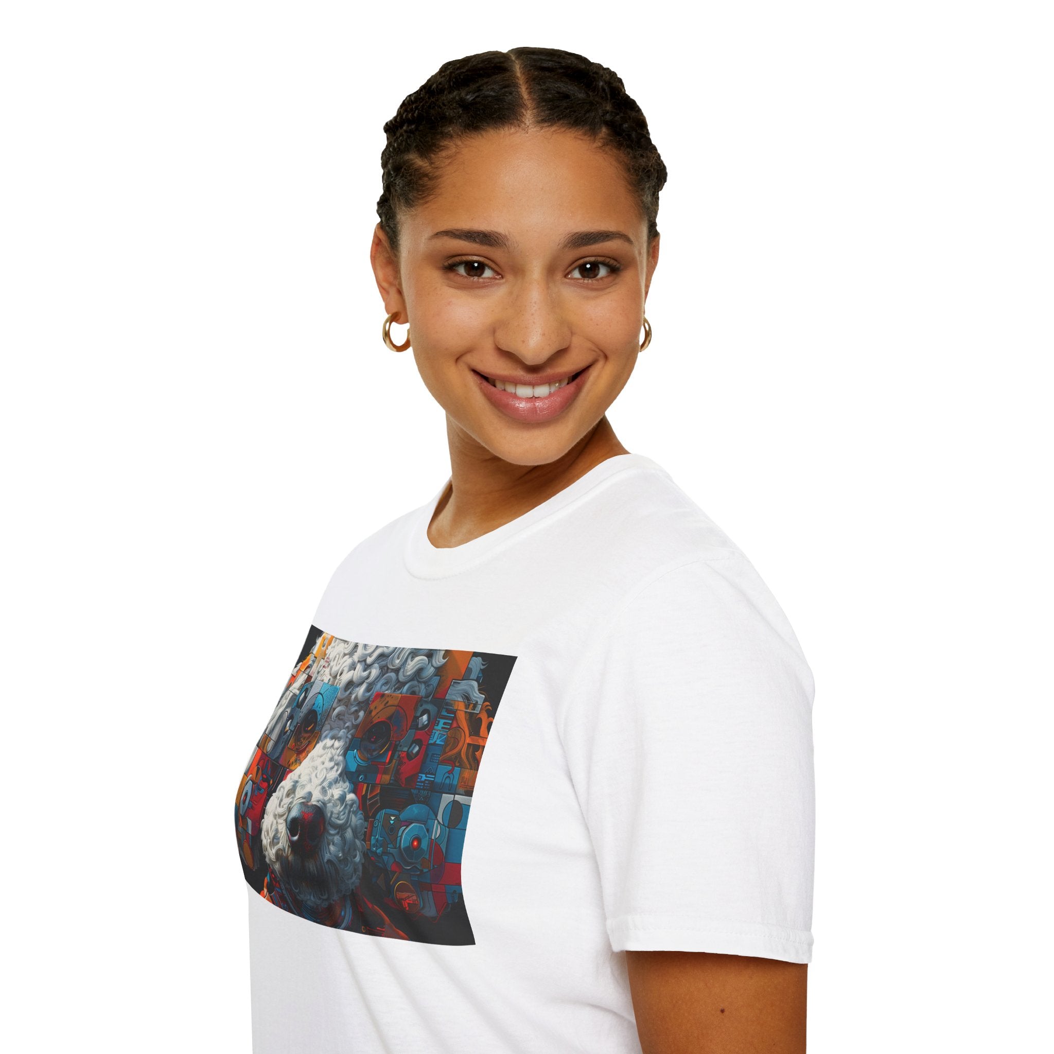 Vibrant Artistic Dog Print T-Shirt | Unisex Softstyle Tee | Pet Lover Gift, Unique Design Shirt, Colorful Fashion, Casual Wear, Animal [...]