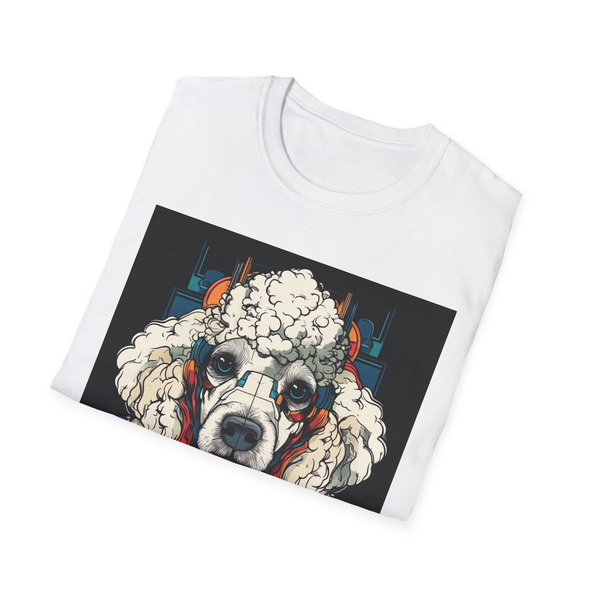 Artistic Poodle Graphic T-Shirt, Dog Lover Gift, Pet Owner Apparel, Unique Animal Lover Tee, Cute Animal Graphic Tee