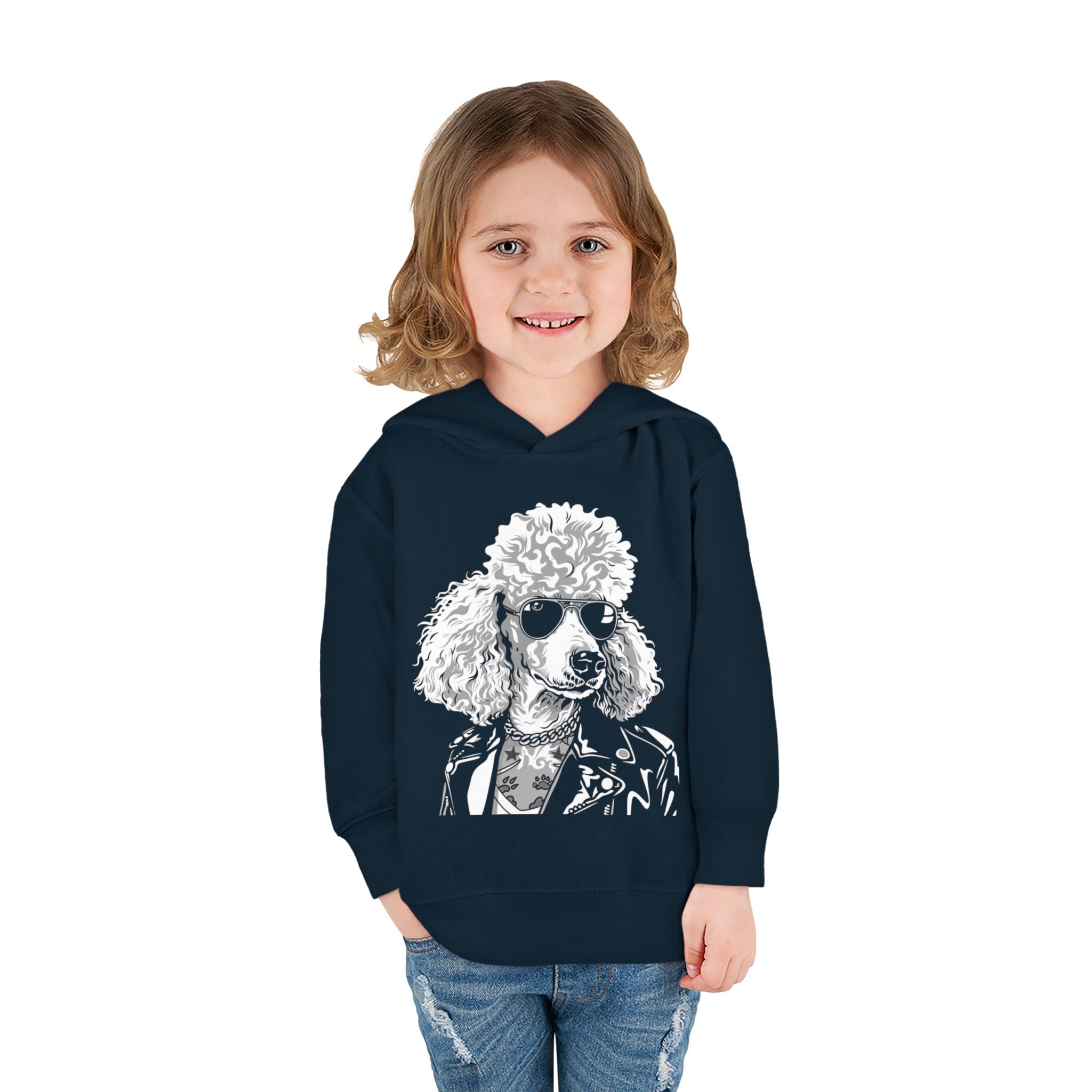 Adorable Toddler Pullover Fleece Hoodie – Cozy Cartoon Dog Hoodie | Cute Gift for Toddlers | Poodleface Original