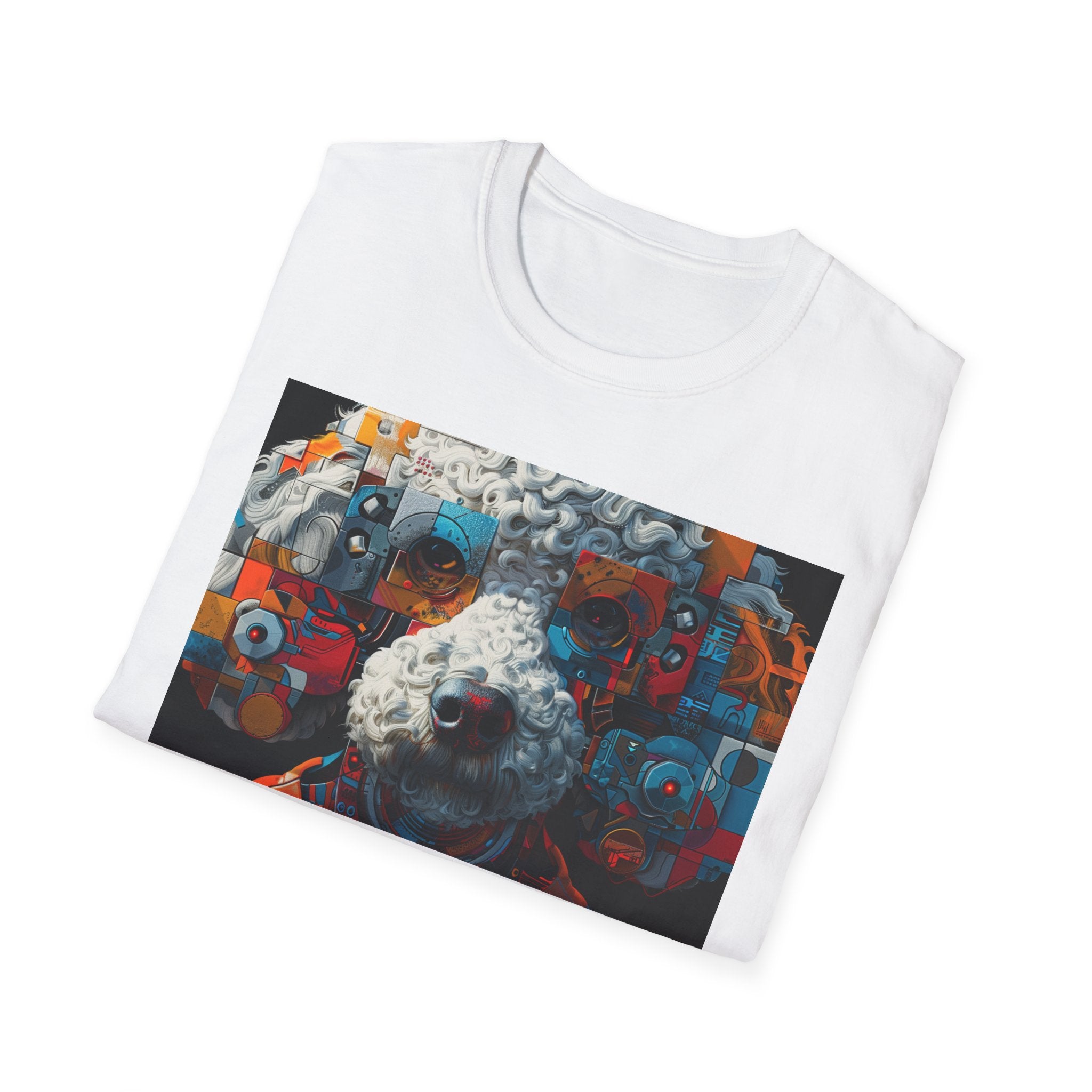 Vibrant Artistic Dog Print T-Shirt | Unisex Softstyle Tee | Pet Lover Gift, Unique Design Shirt, Colorful Fashion, Casual Wear, Animal [...]