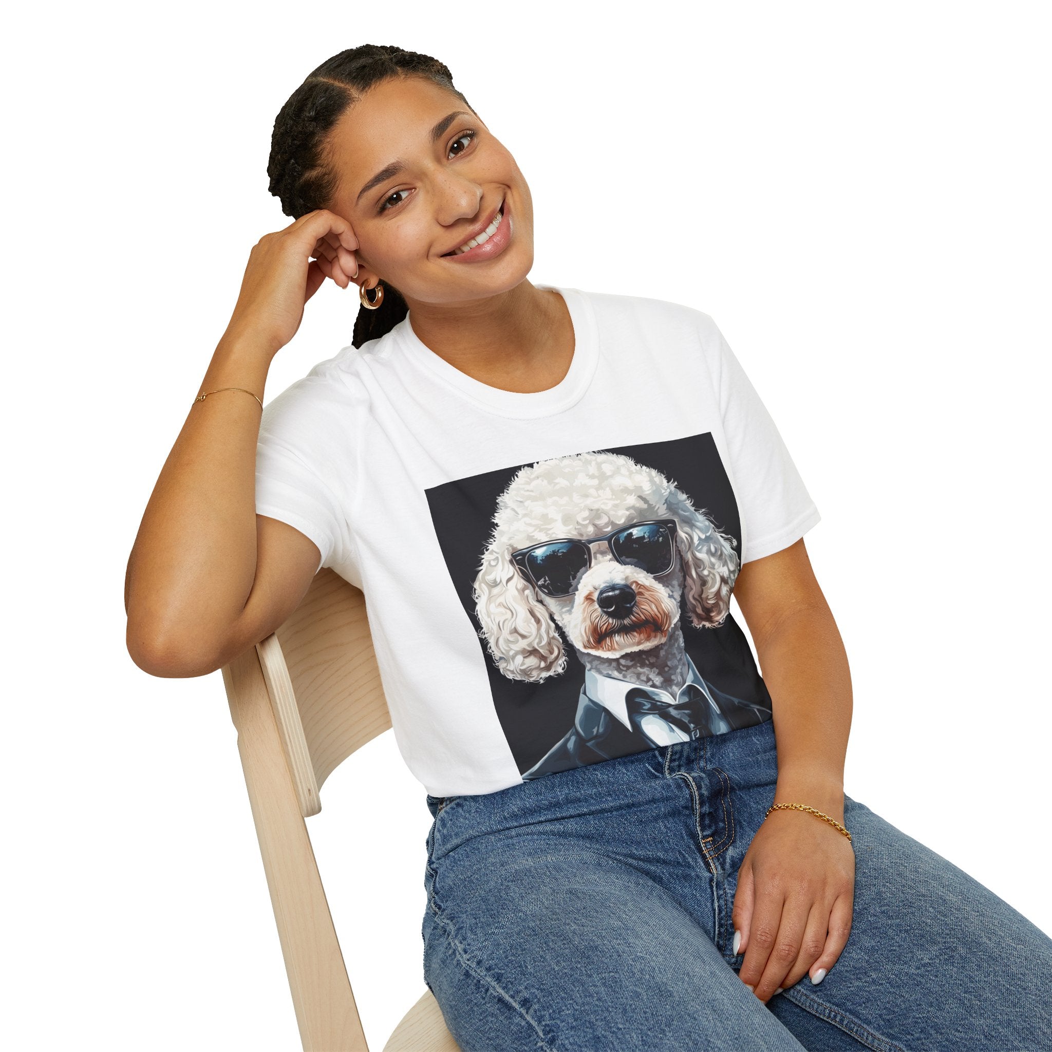 Dog in Shades Unisex T-Shirt, Funny Pet Lover Gift, Cool Dog Tee, Animal Lover Apparel, Unique Gift for Dog Owners