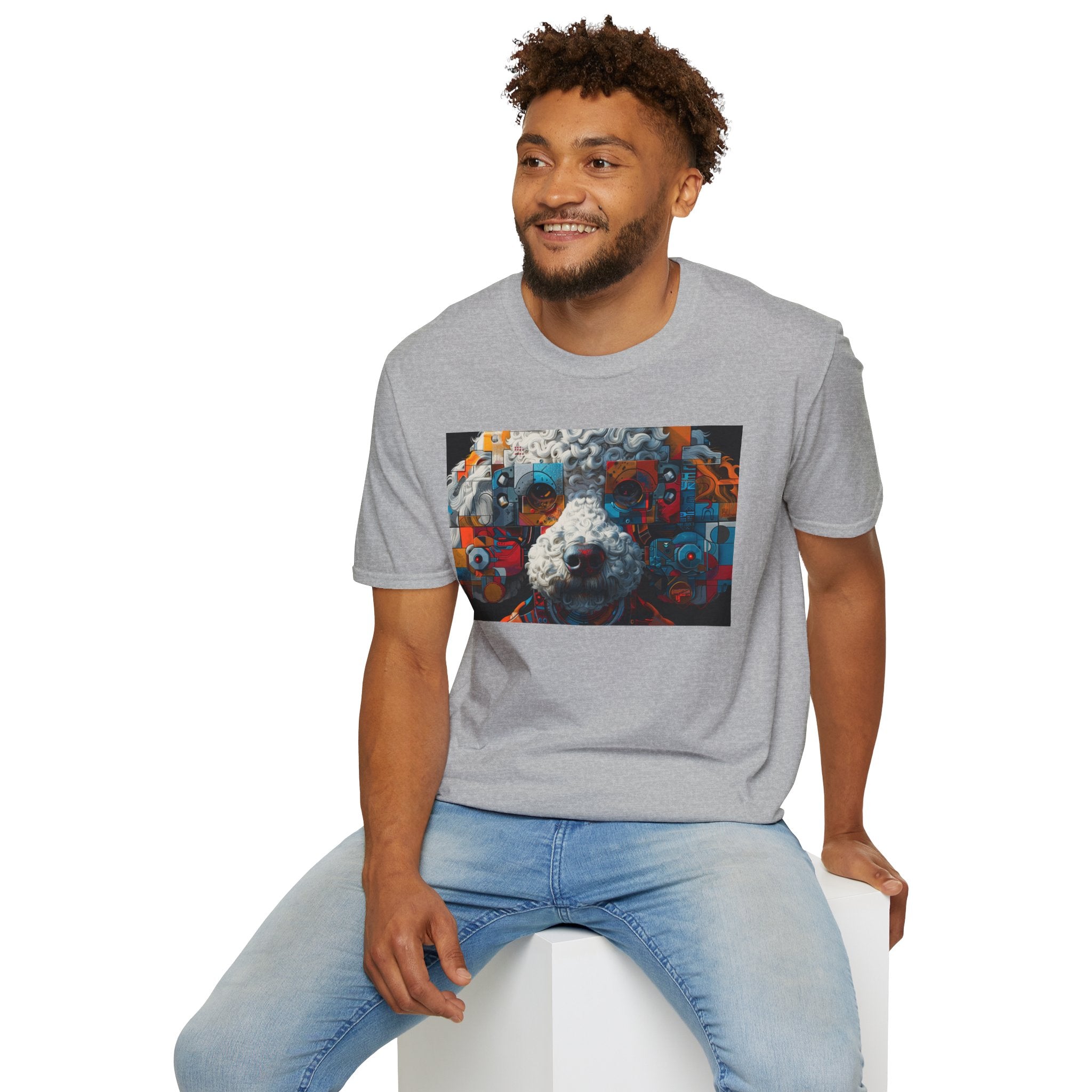 Vibrant Artistic Dog Print T-Shirt | Unisex Softstyle Tee | Pet Lover Gift, Unique Design Shirt, Colorful Fashion, Casual Wear, Animal [...]