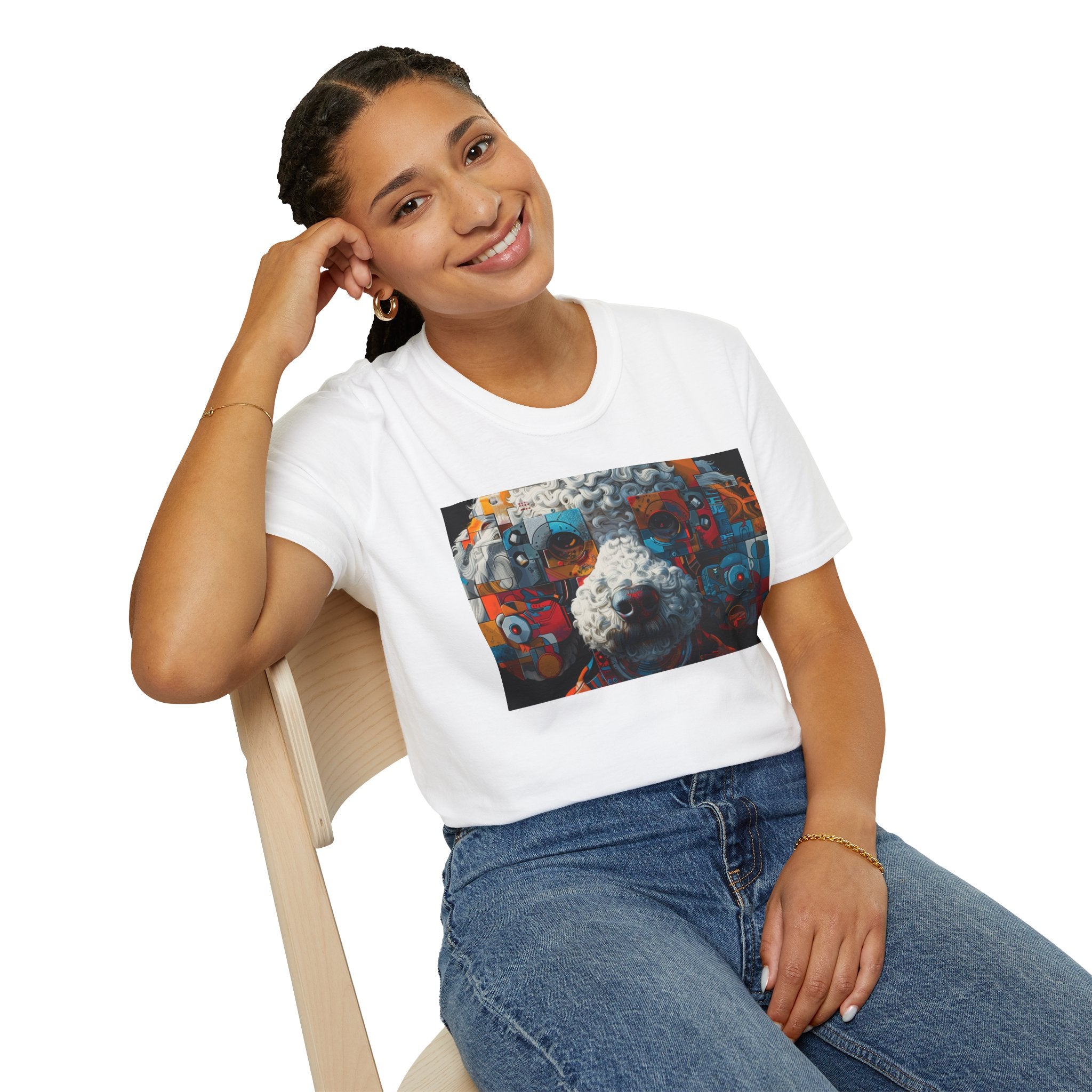 Vibrant Artistic Dog Print T-Shirt | Unisex Softstyle Tee | Pet Lover Gift, Unique Design Shirt, Colorful Fashion, Casual Wear, Animal [...]