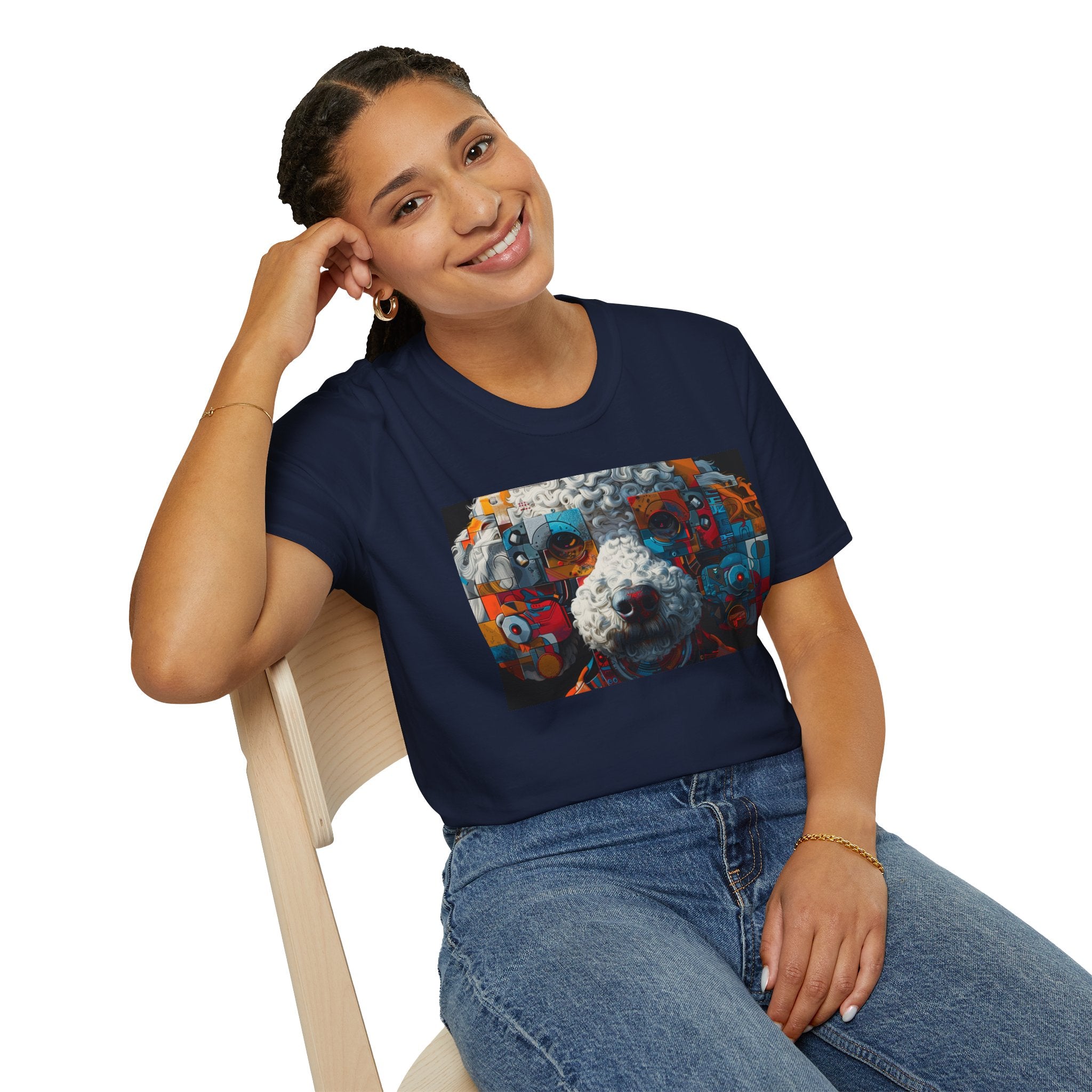 Vibrant Artistic Dog Print T-Shirt | Unisex Softstyle Tee | Pet Lover Gift, Unique Design Shirt, Colorful Fashion, Casual Wear, Animal [...]