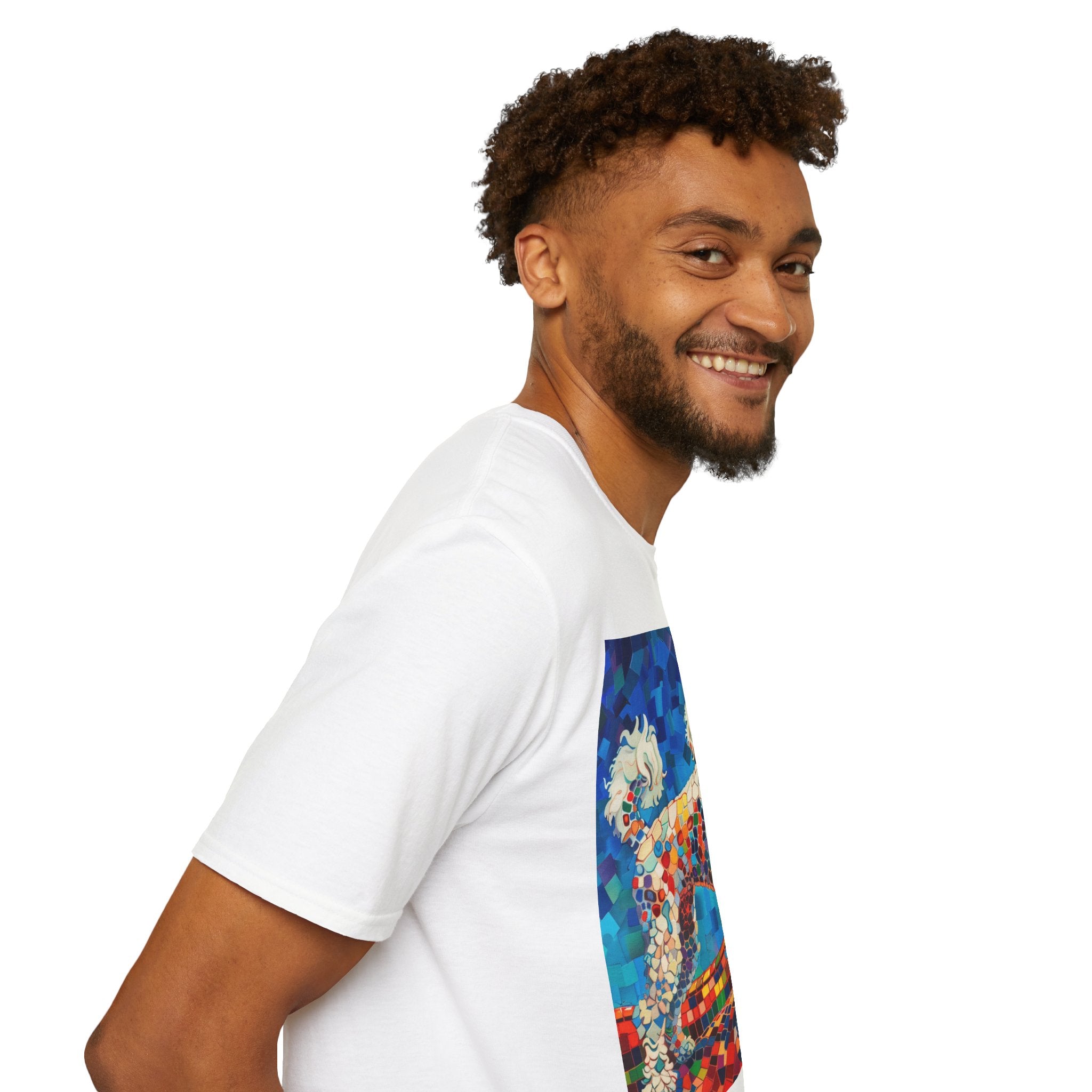 “Gaudí’s Good Boy” Mosaic Joy Tee – Unisex Softstyle Brights