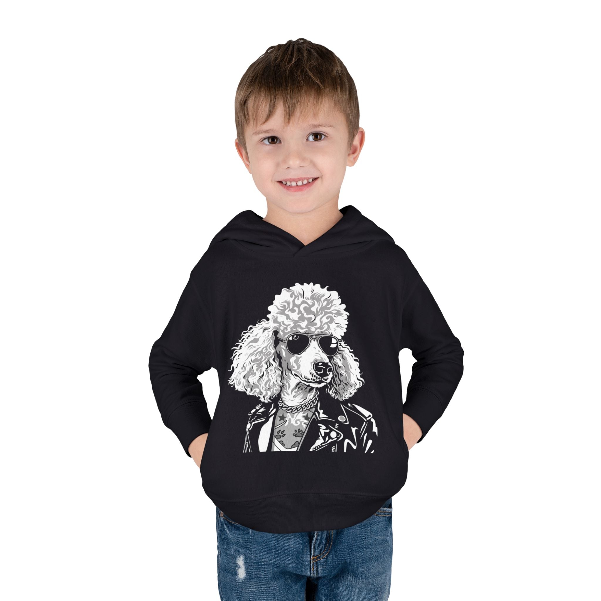 Adorable Toddler Pullover Fleece Hoodie – Cozy Cartoon Dog Hoodie | Cute Gift for Toddlers | Poodleface Original