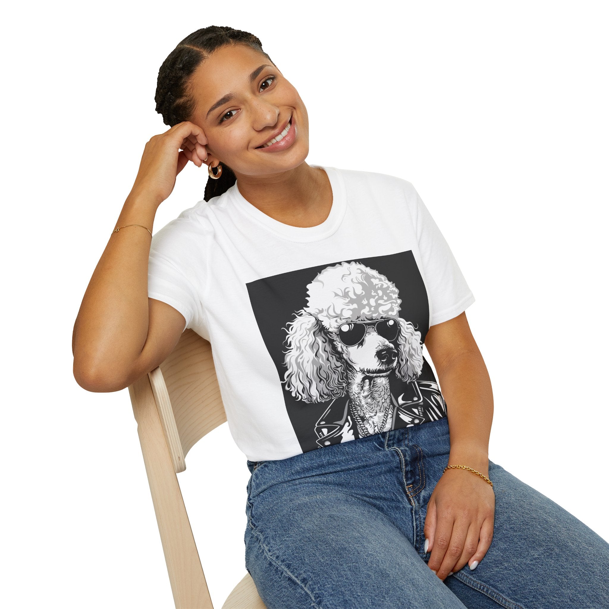 Poodle Rocker T-Shirt | Unisex Tee, Dog Lover Gift, Vintage Style Shirt, Music Festival Wear, Funny Animal Shirt